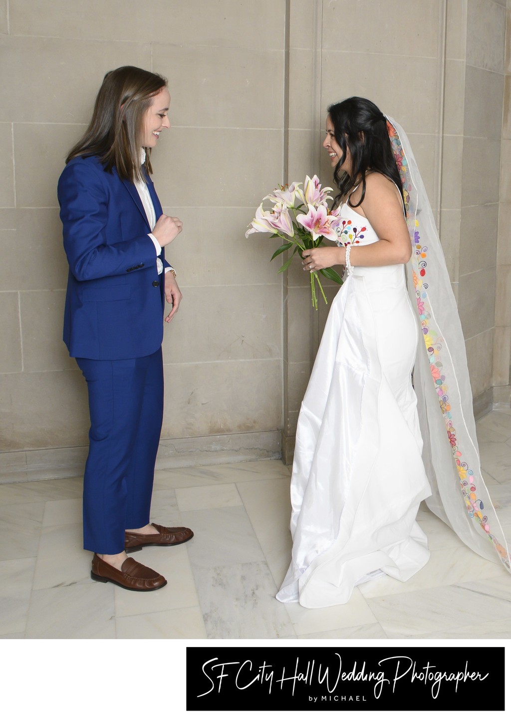 San Francisco city hall wedding photography - First Look at LGBTQ+ Marriage