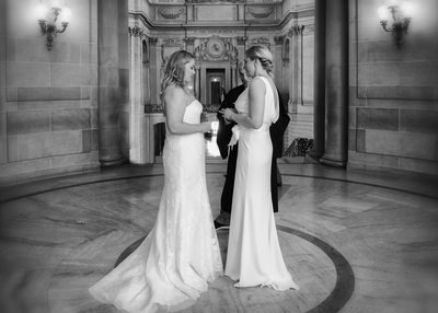 LGBT wedding ring exchange at San Francisco City Hall