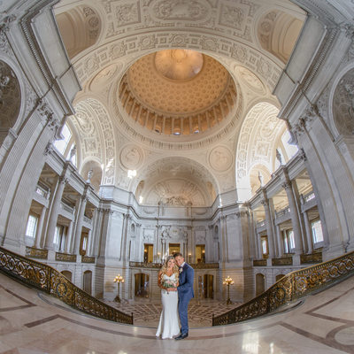 Wedding Photography in San Francisco - City Hall Wide Angle View