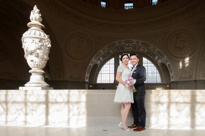Unique Light Patters at San Francisco City Hall- Wedding Photography