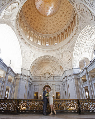 Wedding Photographer San Francisco City Hall - Gold Dome