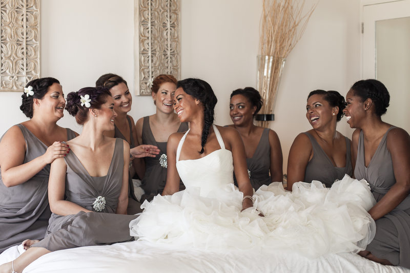 Bride and bridesmaids portrait