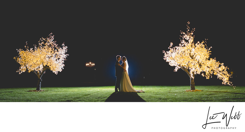 Stanbrook Abbey Wedding Photography Light Up Trees