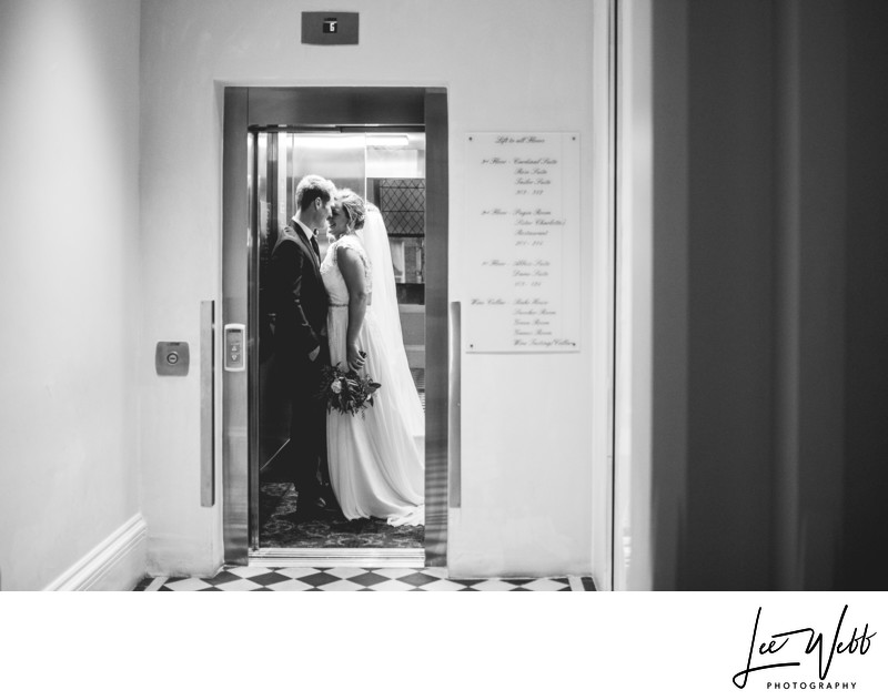 Bride Groom Elevator Stanbrook Abbey Wedding Venue