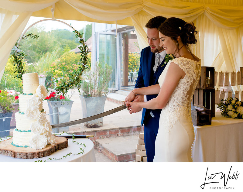 Old Castle Wedding Venue Colwall Cake Cutting