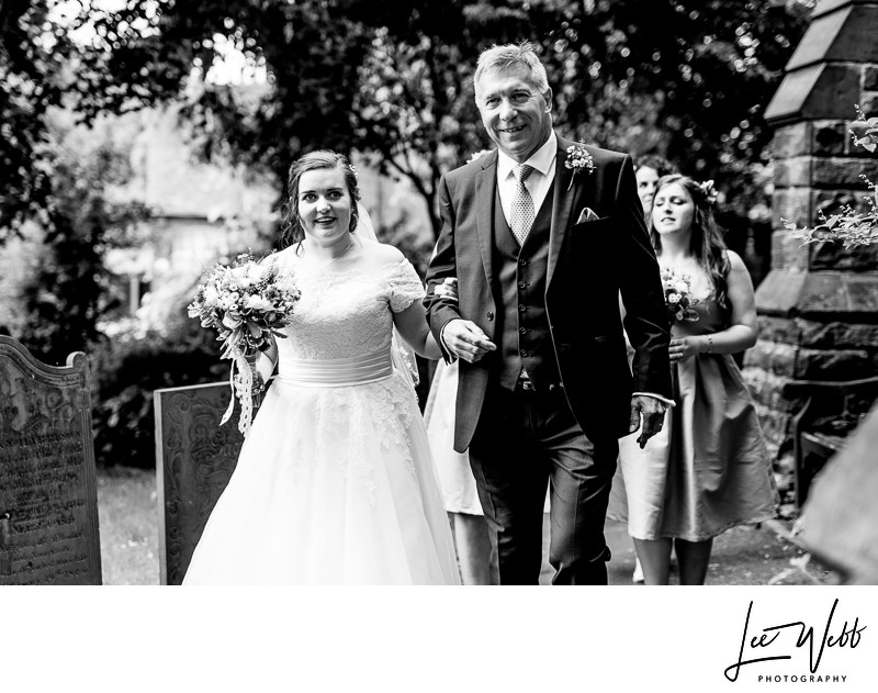 Bride and Father Wedding Photos Worcestershire