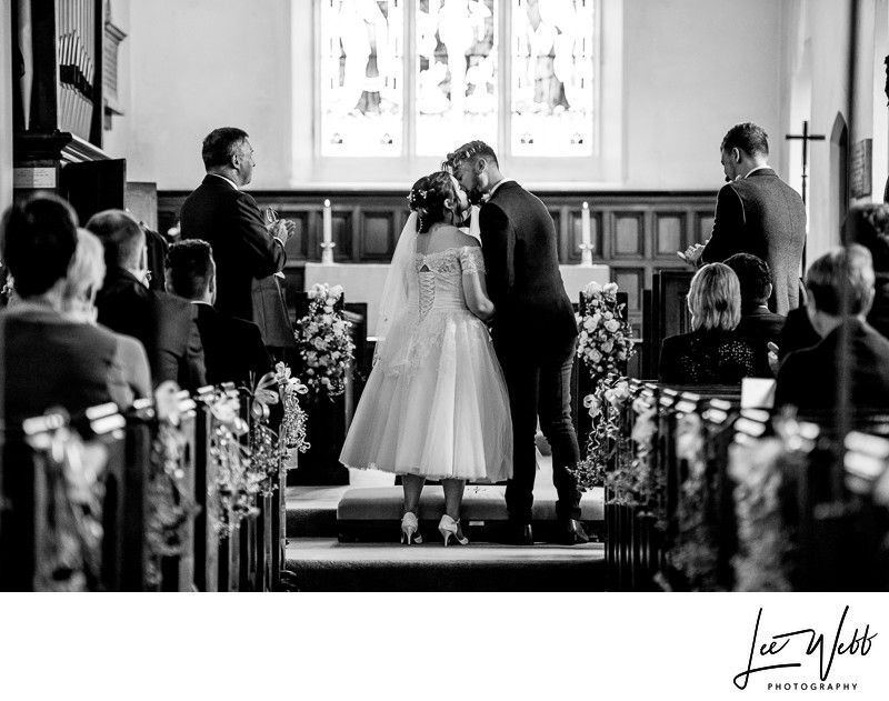 Black and White Church Wedding Photography