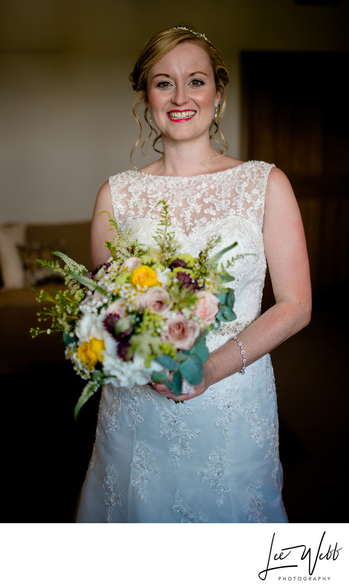 Bride Flowers Curradine Barns Wedding Photography