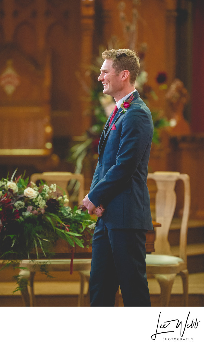 Groom Callow Great Hall Wedding Stanbrook Abbey