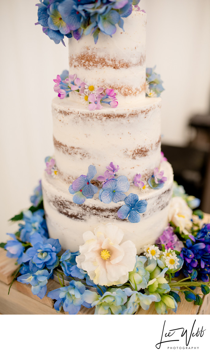 Semi Nude Wedding Cake Flowers