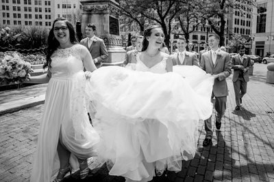 Walking Downtown Indianapolis Wedding Photography