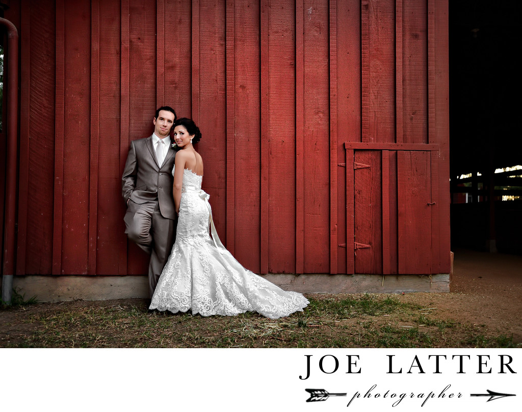 Rustic Barn Wedding photograph of the Bride and Groom