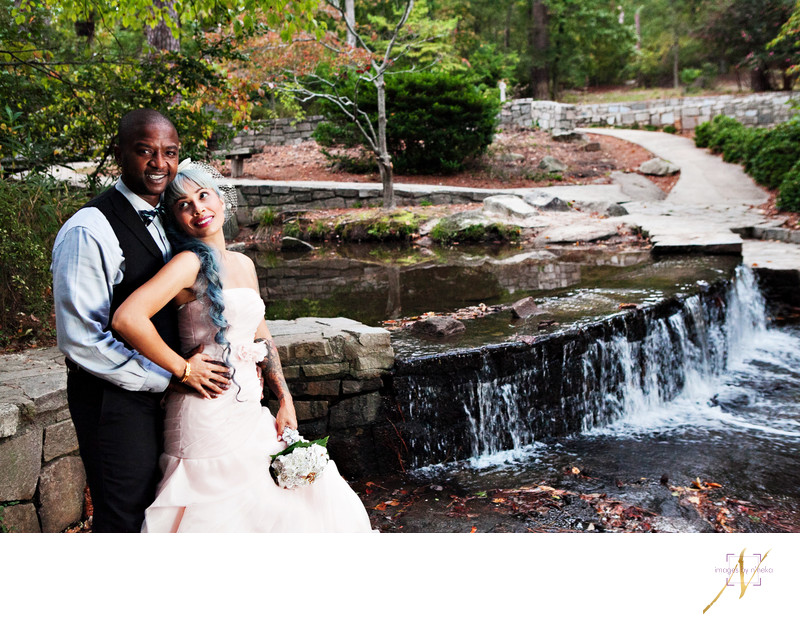 Wedding portrait at Stone Mountain Grist Mill