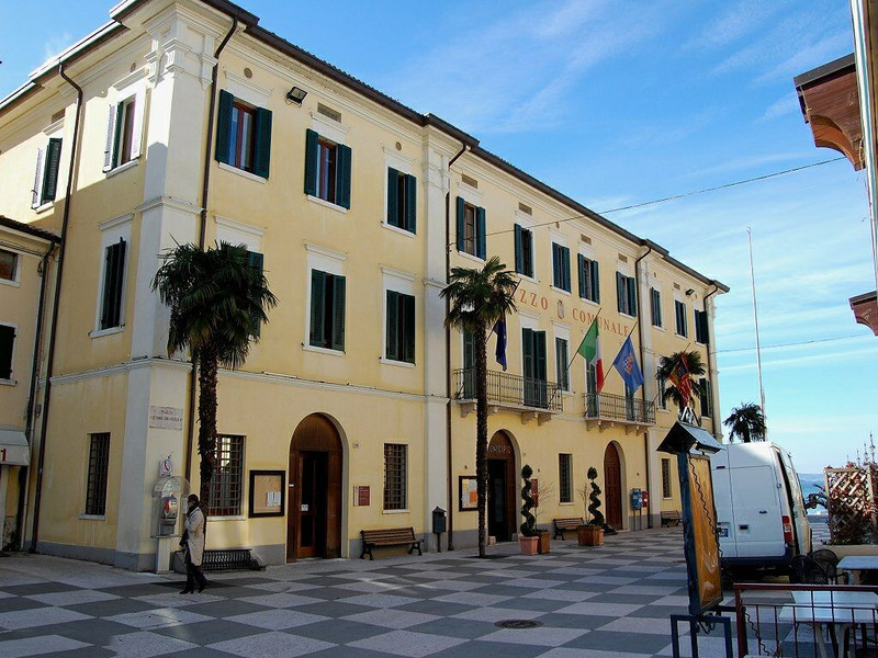 The exterior of Lazise Town Hall.