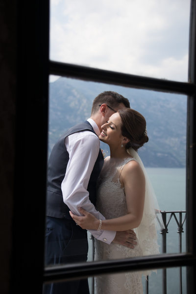Emma and Chris, taken through the window in malcesine