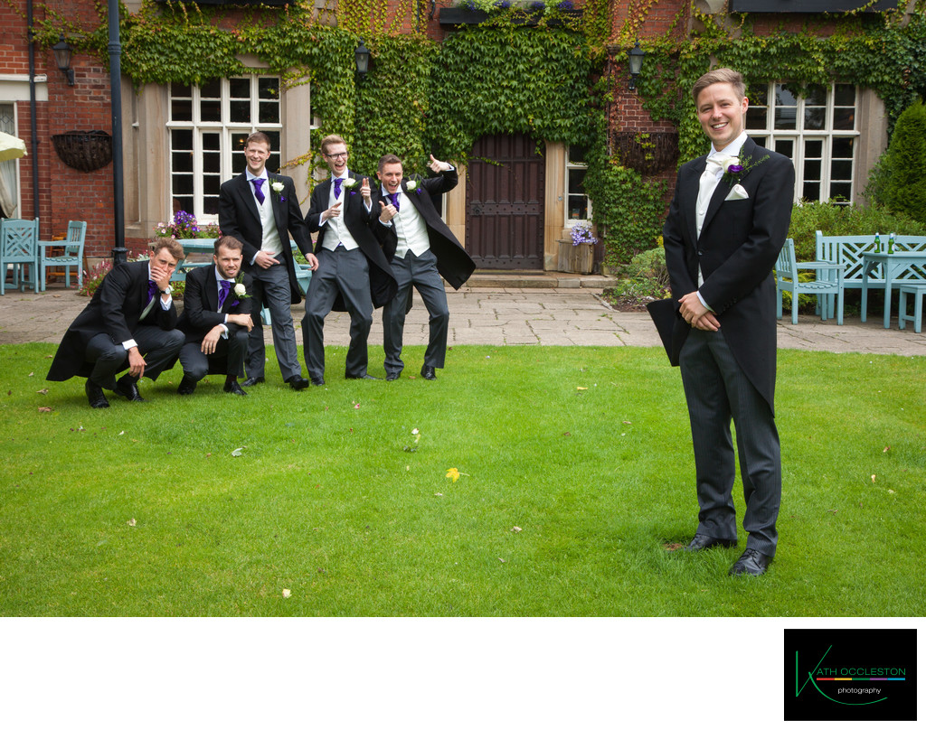 Groom and the ushers at The Villa, Wrea Green