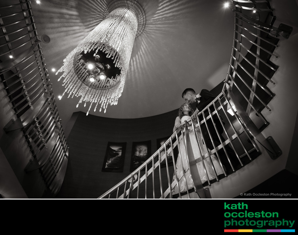 Staircase at Stanley House Wedding Photograph