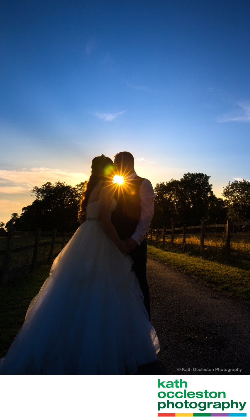 Sunset wedding photography at The Villa, Wrea Green
