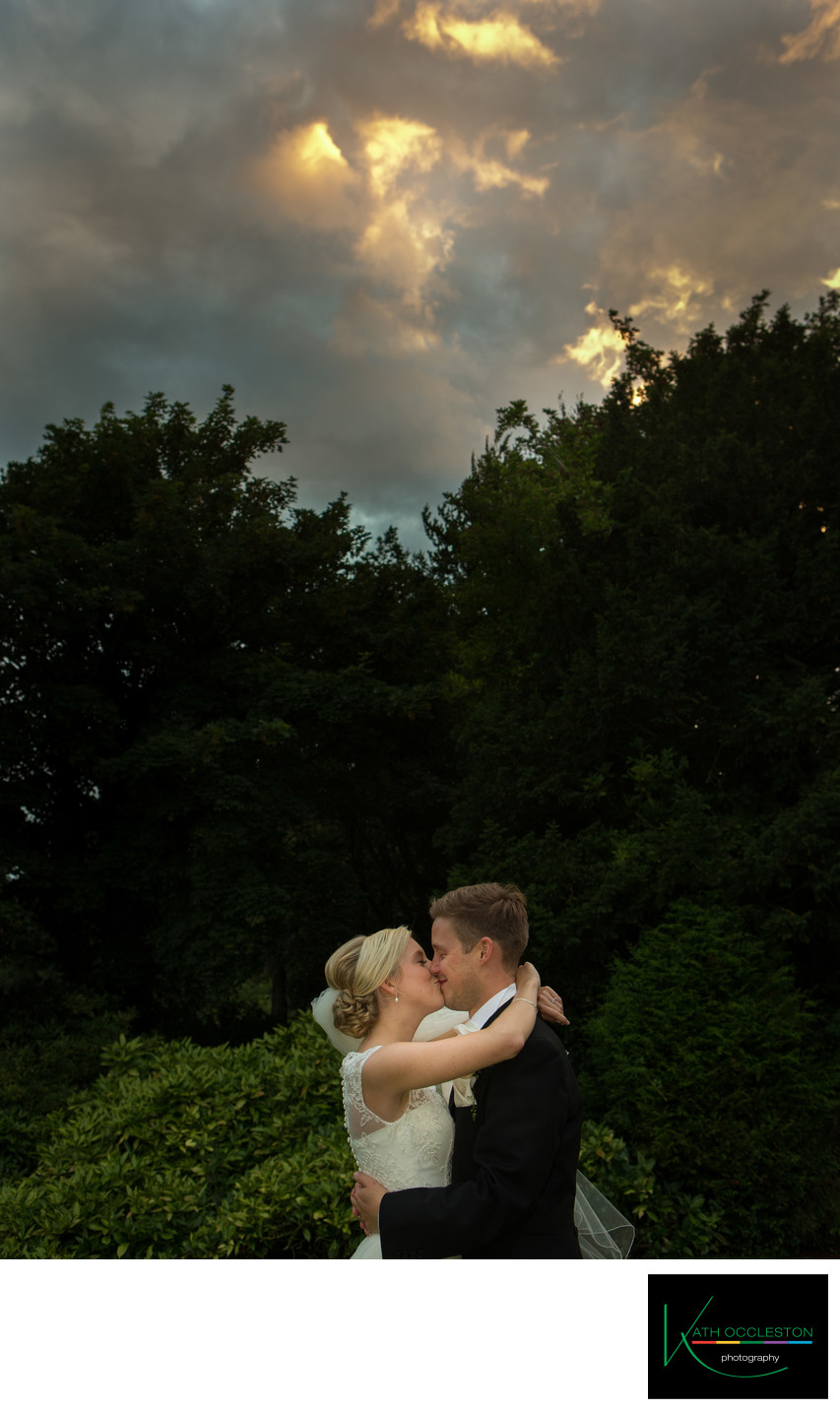 Couple at sunset at The Villa Wrea Green