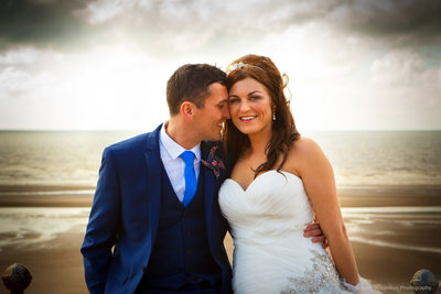 Natural wedding photography on Blackpool promenade