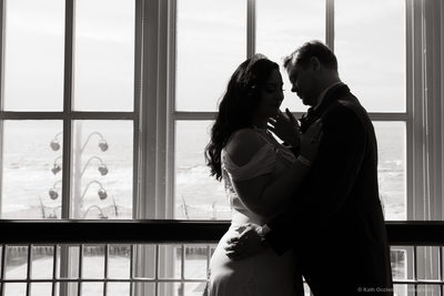 Silhouette of bride & groom in Blackpool Tower