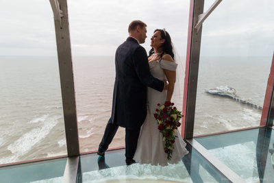 Wedding photography in Blackpool Tower Eye, Blackpool