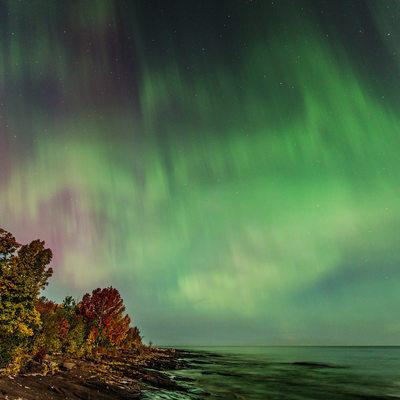 Northern Lights Lake Superior Fall Photo