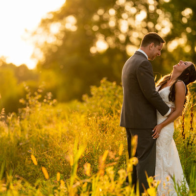 Bubolz Nature Preserve Sunset Wedding Photo Bride Groom
