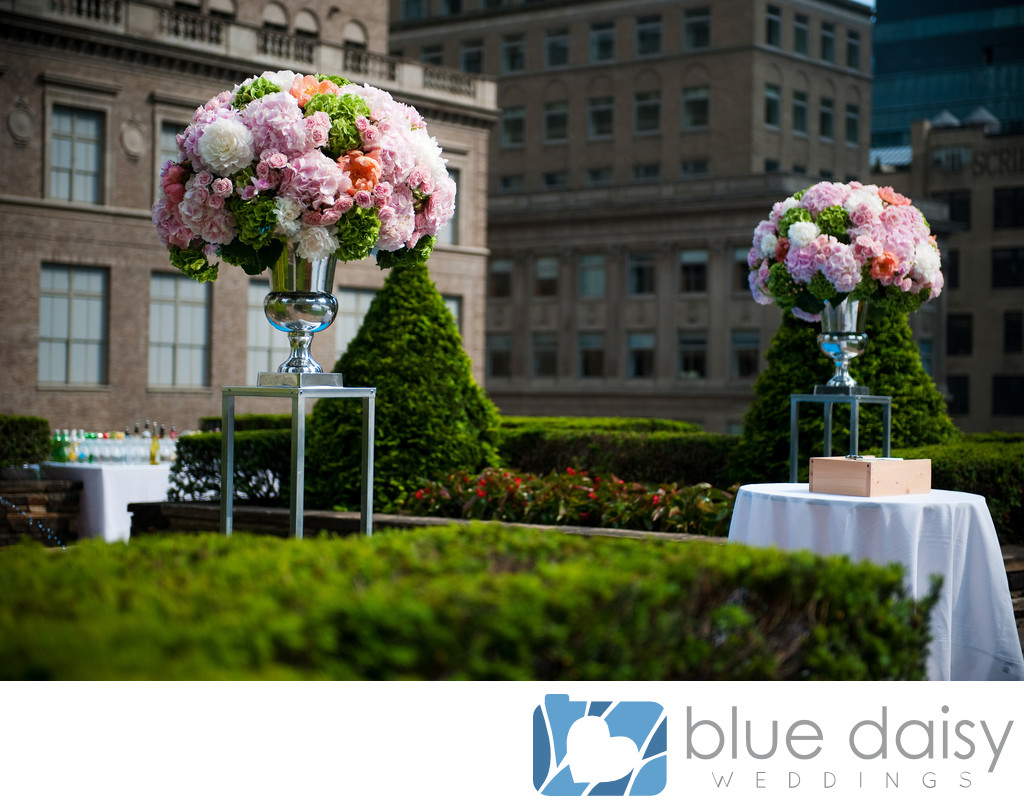Rockefeller Center rooftop garden wedding flowers