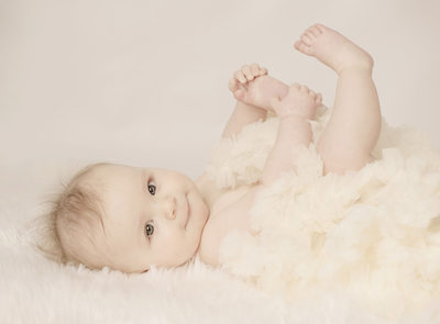 Four month old baby girl in our Cedar Rapids studio