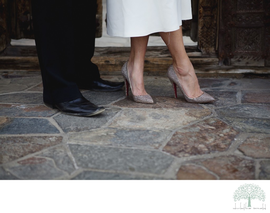 Palm Springs Wedding Details - Shoes on Bride and Groom