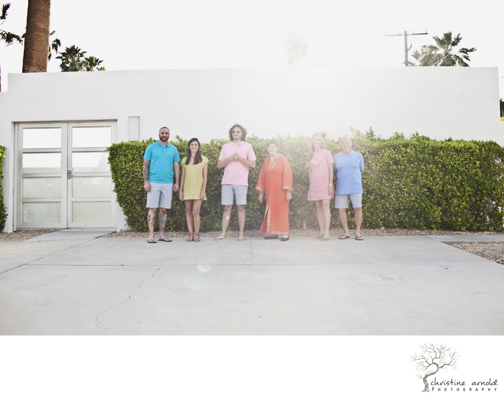 Palm Springs mid-mod inspired family photography