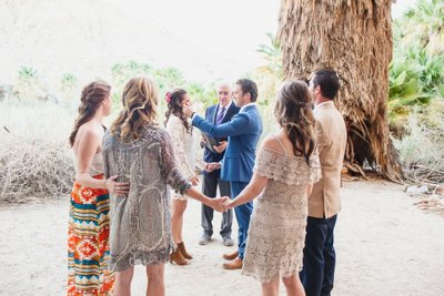 Elopements in Palm Springs, Ceremony Under Tree