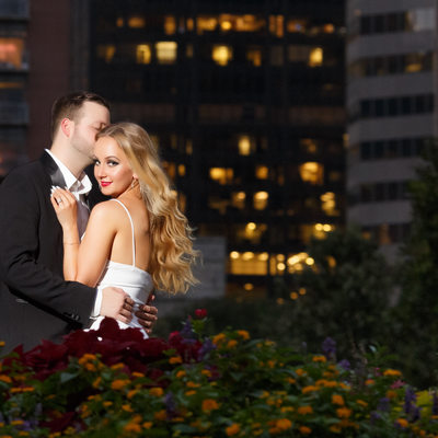 night engagement session in houston