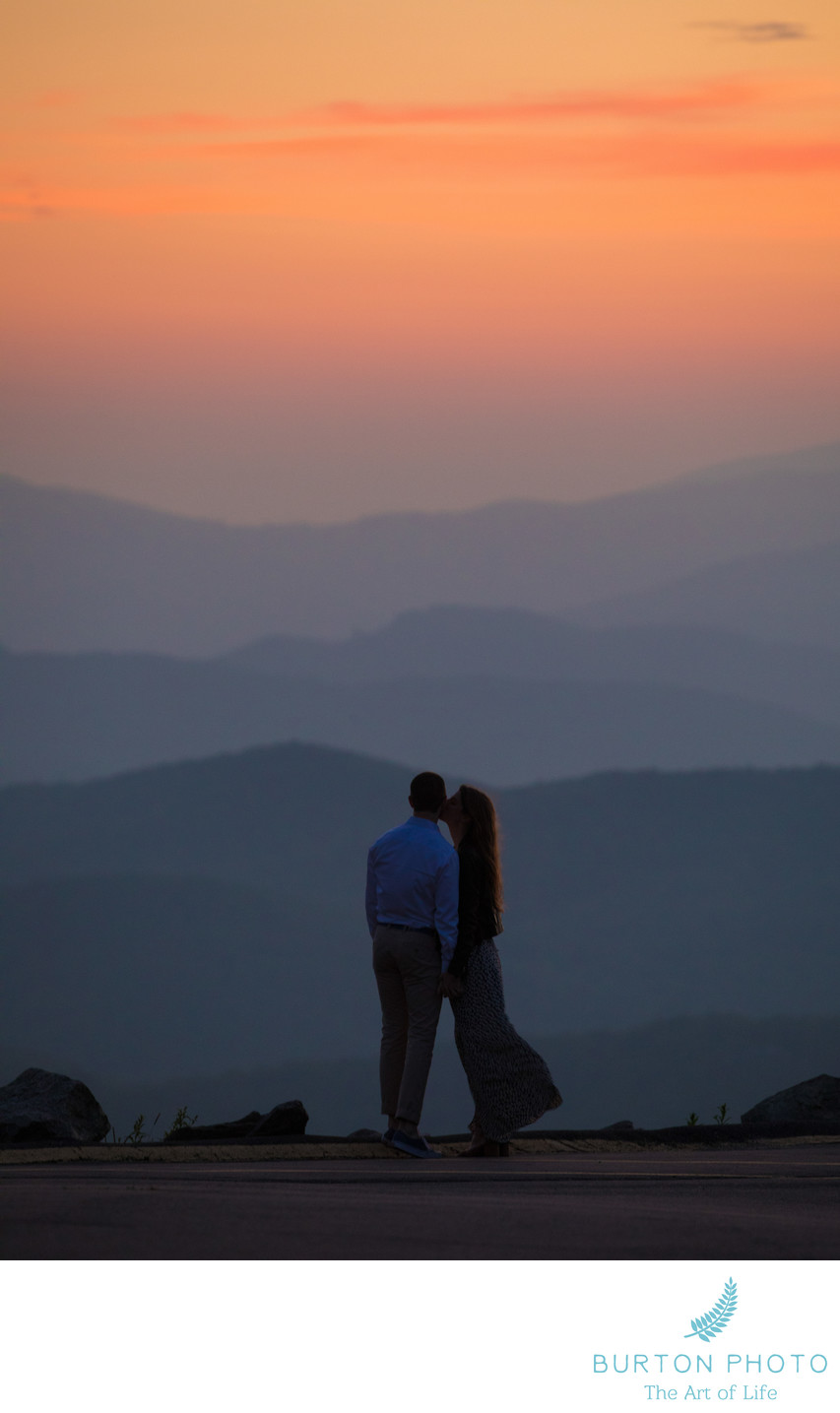 Sunset Engagement Portrait Grandfather Mountain