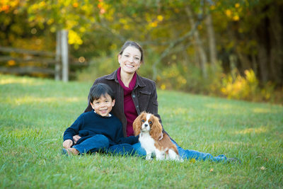 Blowing Rock Family Portrait with Spaniel