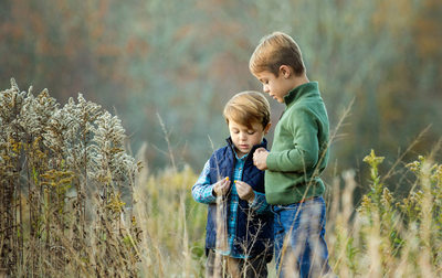 Blowing Rock Portrait of Brothers in a Field