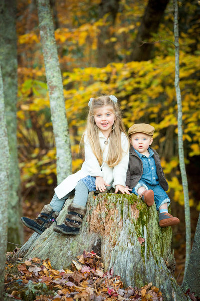 Blowing Rock Baby Portrait With Sister