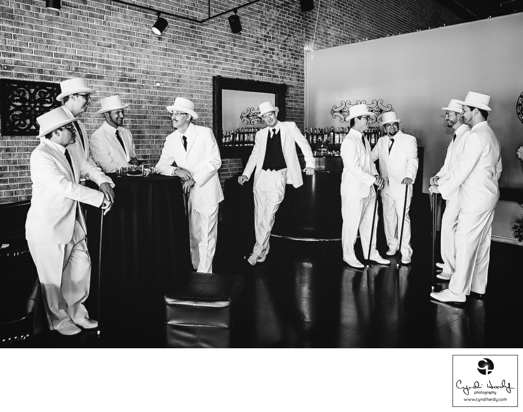 Top hats and canes groomsmen
