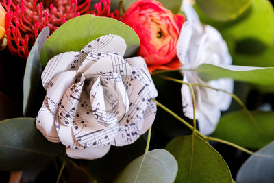 Music Note Flowers in Wedding Bouquet