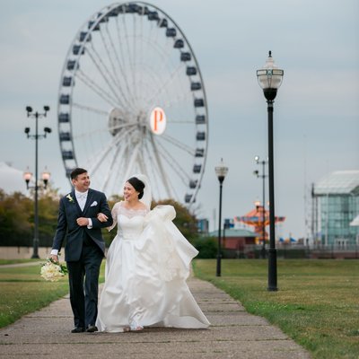 Most Stunning Navy Pier Ferris Wheel Wedding Picture