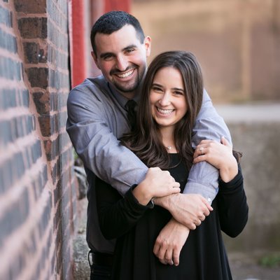 West Loop Engagement Photo with Cute Couple