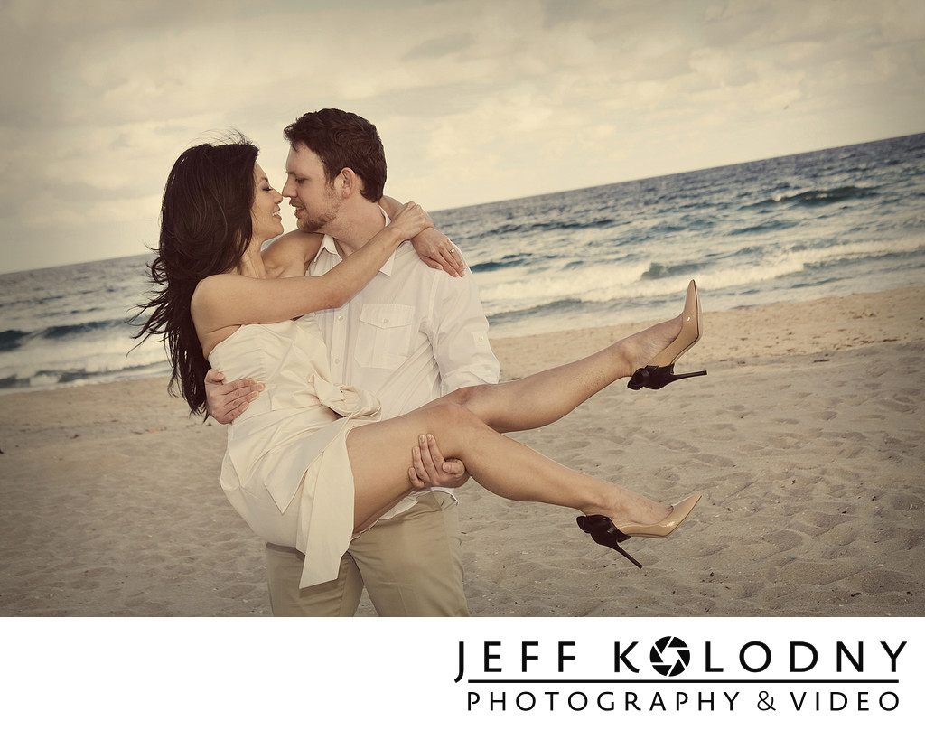 South Florida beach engagement photography.
