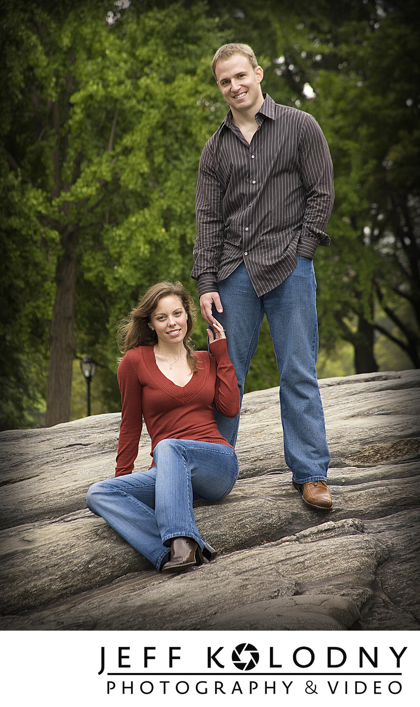 Central Park New York engagement picture.