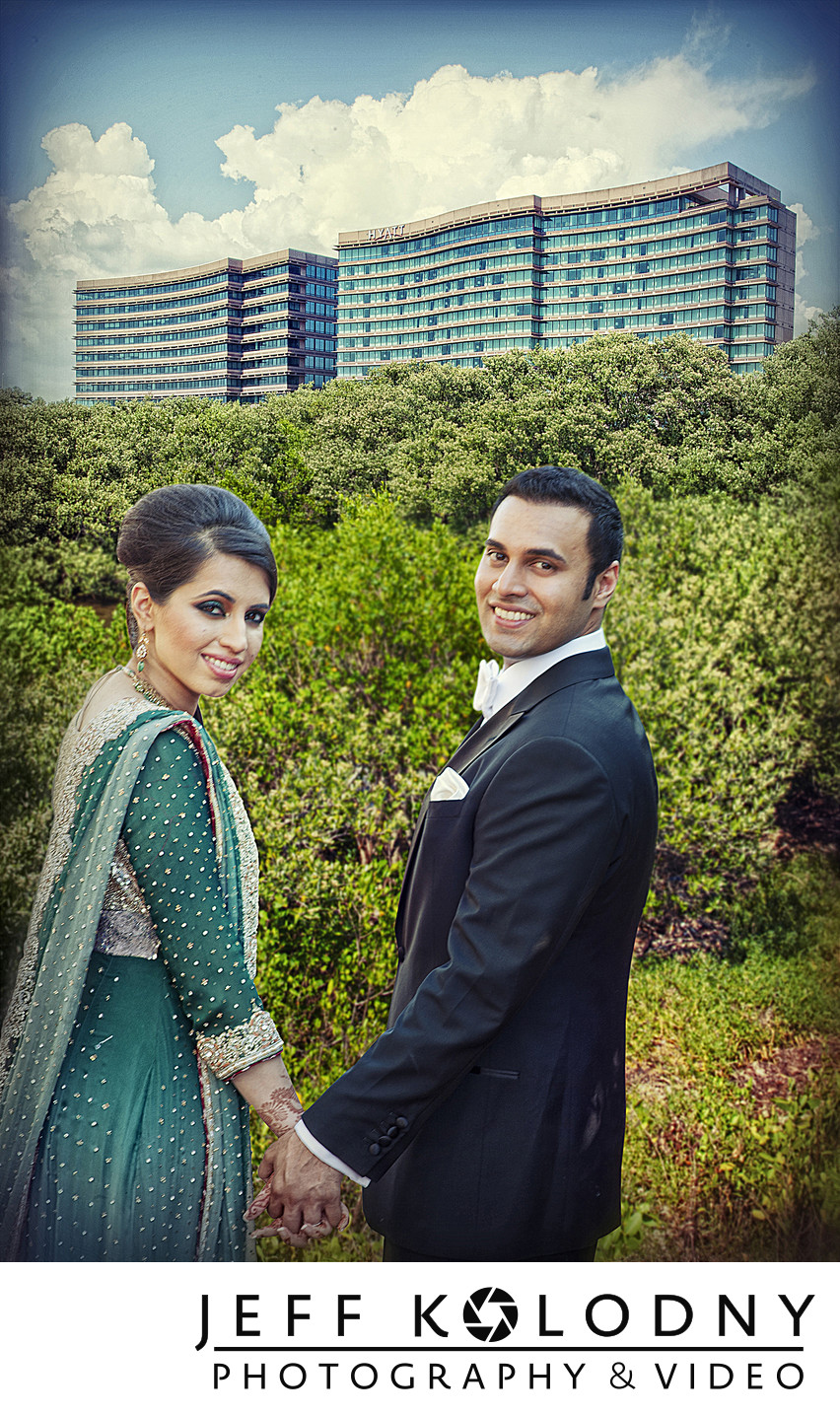 Indian Bride and Groom in Orlando Florida.