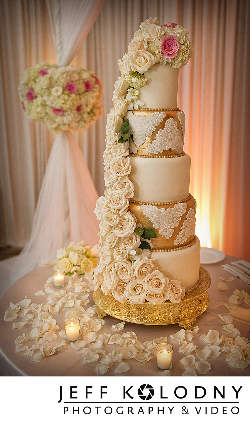 Wedding cake photo taken at the Eau Palm Beach