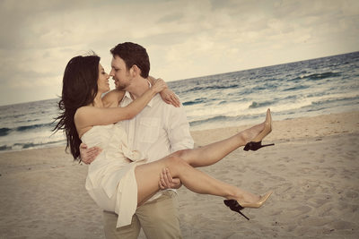 South Florida beach engagement photography.