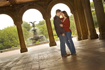 Engagement photo taken in Central Park, NY