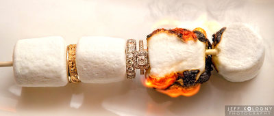Wedding Rings on Fire