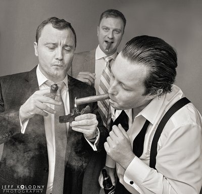 Guys Smoken Cigars at a South Florida Wedding